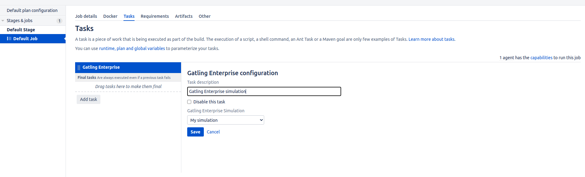 Task configuration