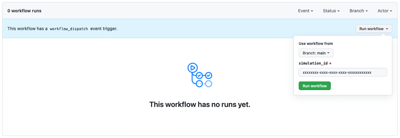 Run workflow menu