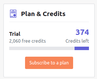Credits left