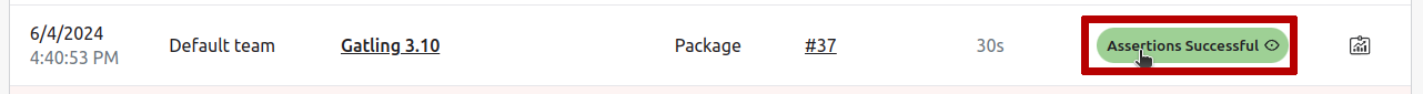 Access run assertions or logs