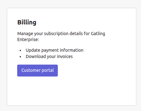 Organization billing settings