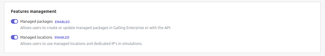 Features management