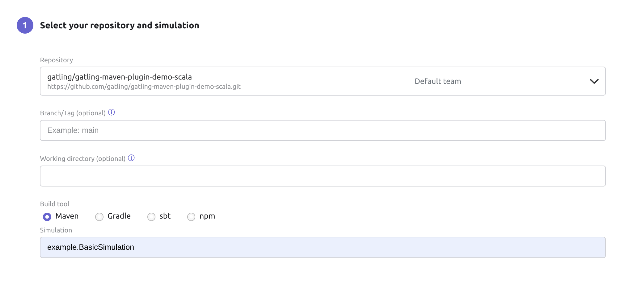 Create Simulation from Git Repository