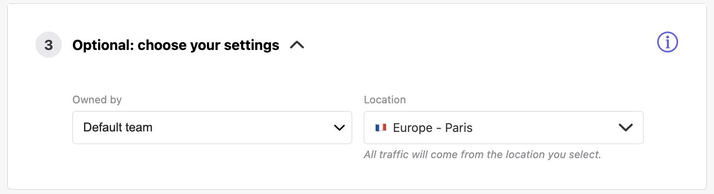 An example of the test location and naming step
