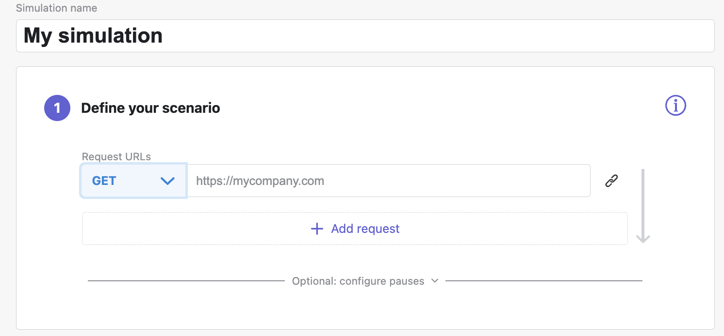 An example of the scenario description